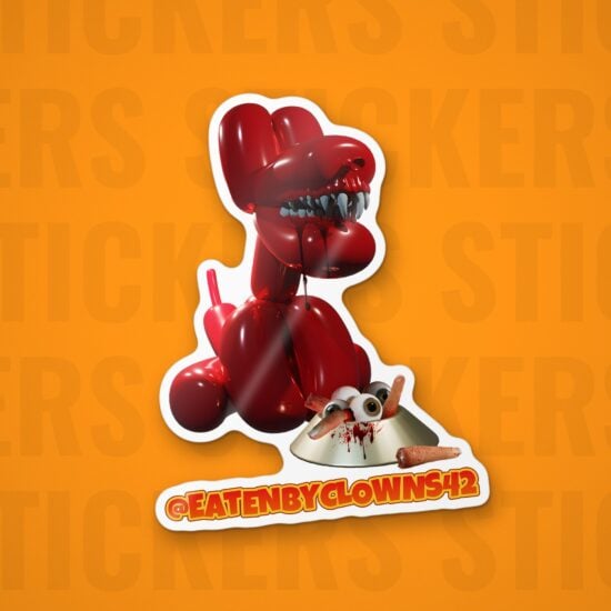 Dog and bowl sticker